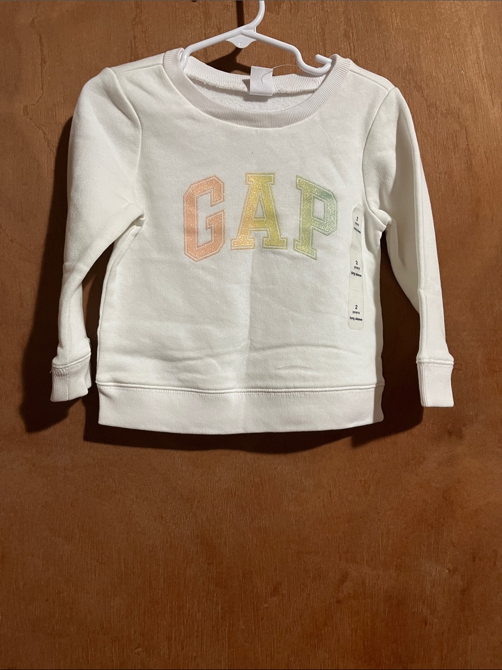 GAP White Kids Sweatshirt with Pastel Ombre Logo